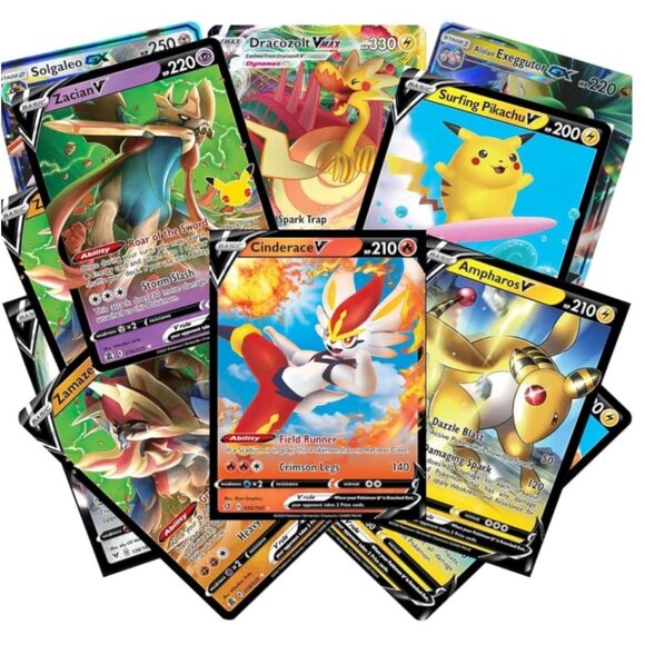 Pokemon Accessories - 50 POKEMON CARDS Assorted Lot 1 V card & 5 HOLOS Guaranteed! GREAT FOR KIDS!